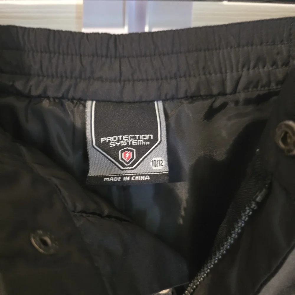 Protection System Snow Pants Kids Size 10/12 Black Adjustable Waist